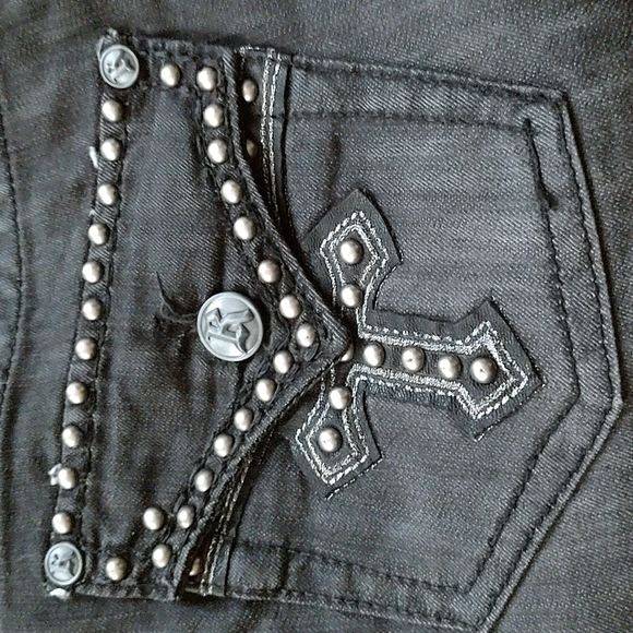 Rock and Roll Cowgirl low-rise Bootcut Charcoal denim jeans 32x34. - Picture 2 of 11